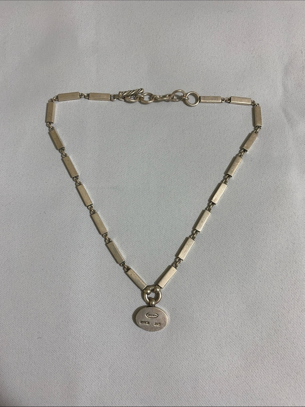LOIS HILL Necklace Hefty 18" 925 Sterling Silver Artisan Design w Toggle Clasp - Picture 3 of 9